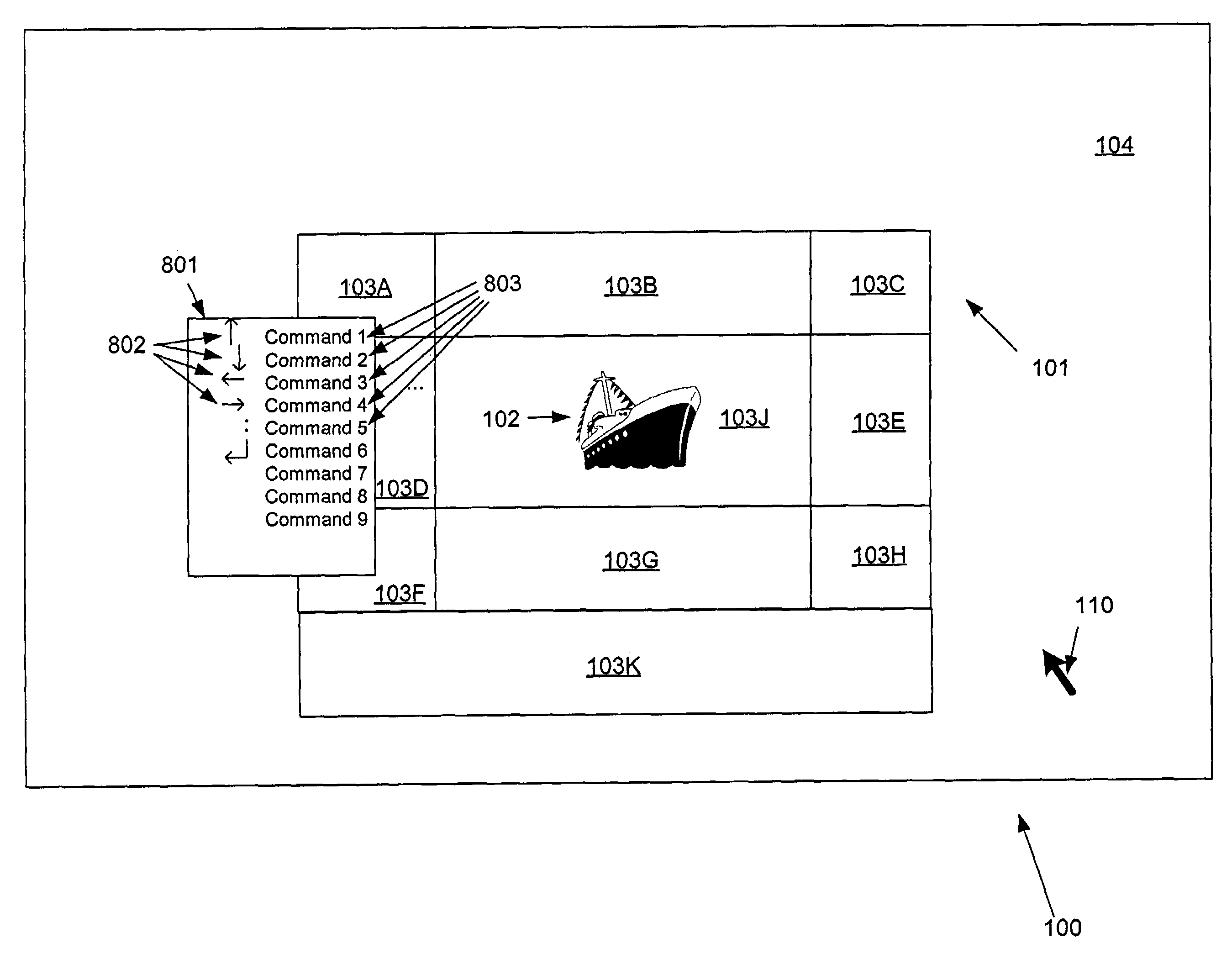 Common on-screen zone for menu activation and stroke input