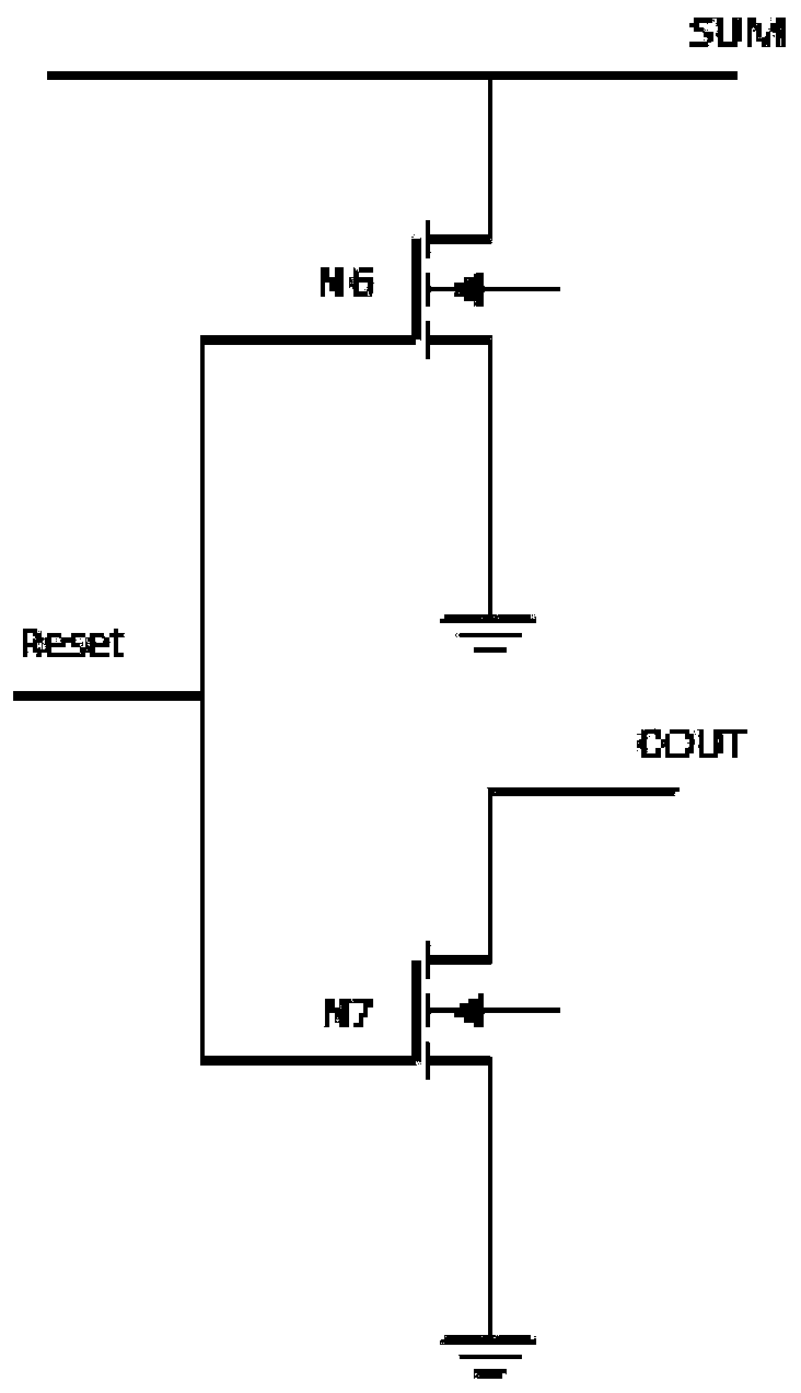 Low-power-consumption full adder circuit with reset function