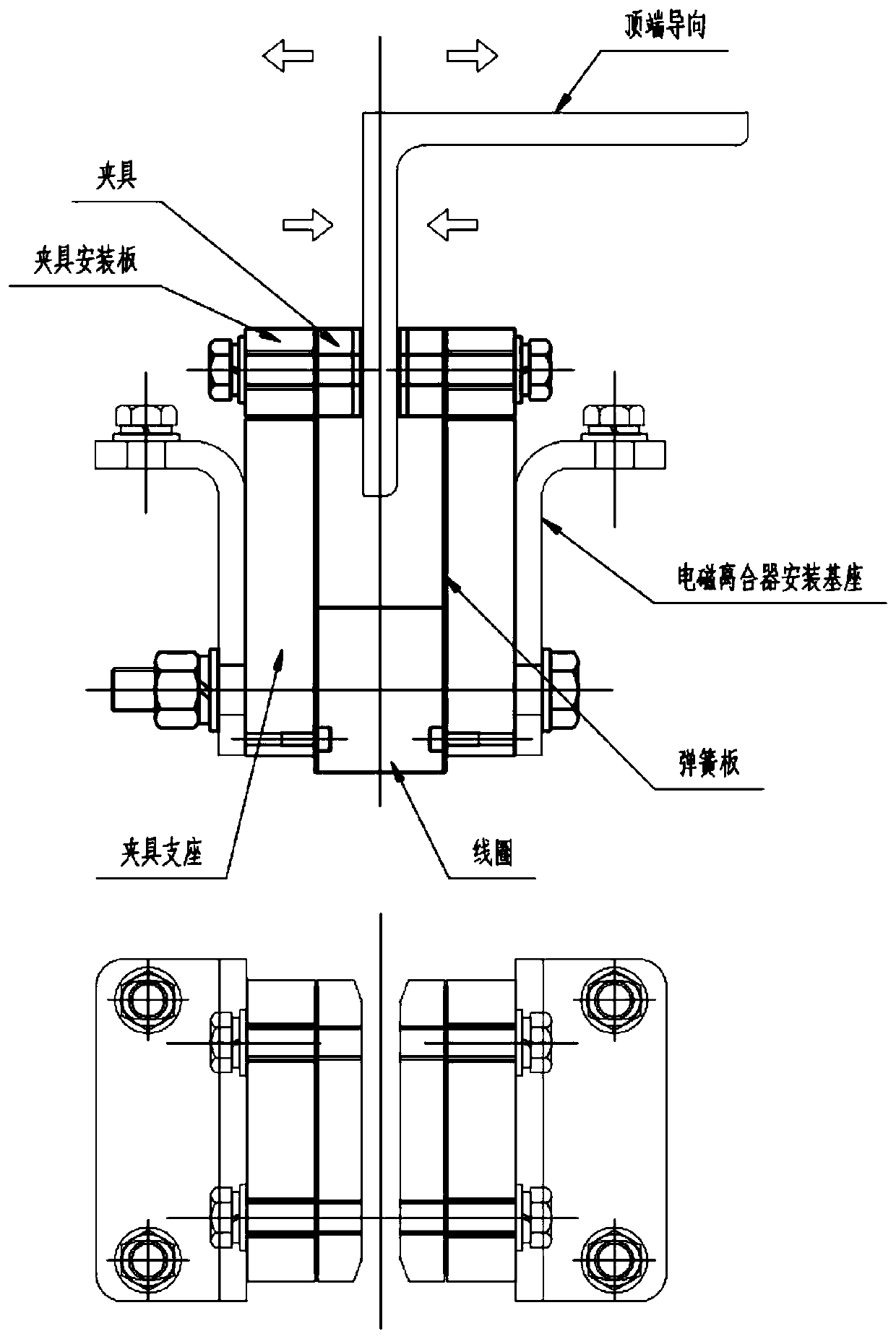 Laneway stacker top end braking device and method thereof