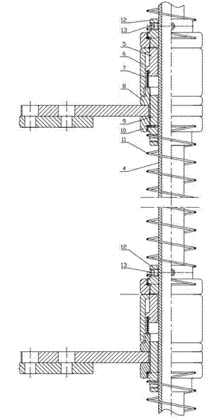 Tension spring isolating switch of surge generator charging resistor