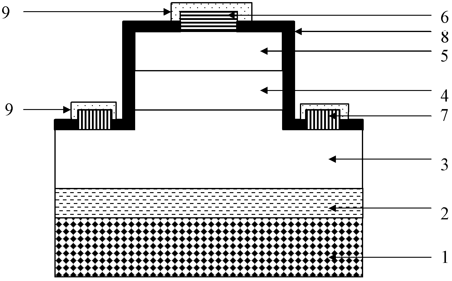 Gallium nitride (GaN) based personal identification number (PIN) detector based on imaging sapphire substrate and preparation method