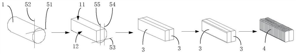 Method for cutting silicon rod through cross line, cutting equipment and cutting system