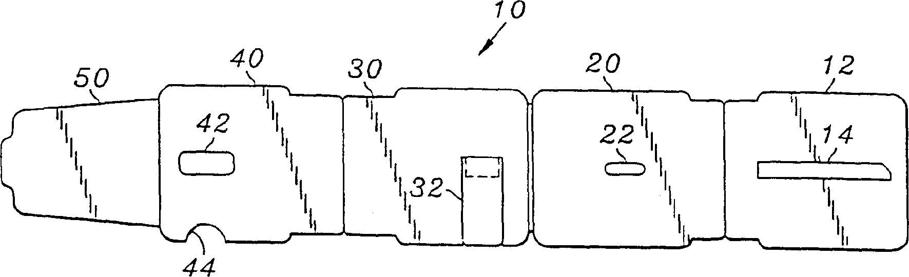 Immunochemical-based test device with lift and twist specimen pull tab