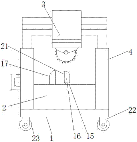 Cutting device with high machining precision and used for machining manhole cover