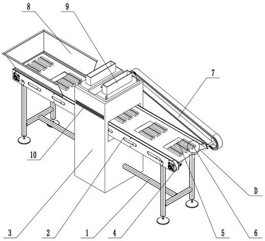 Auxiliary material feeding device for marine product production