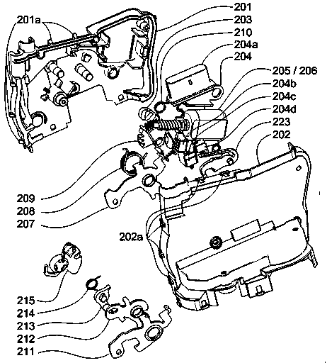 Power lock for automobile side door