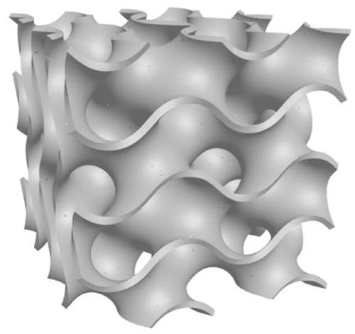 Preparation method of porous alumina ceramics based on Gyroid curved surface