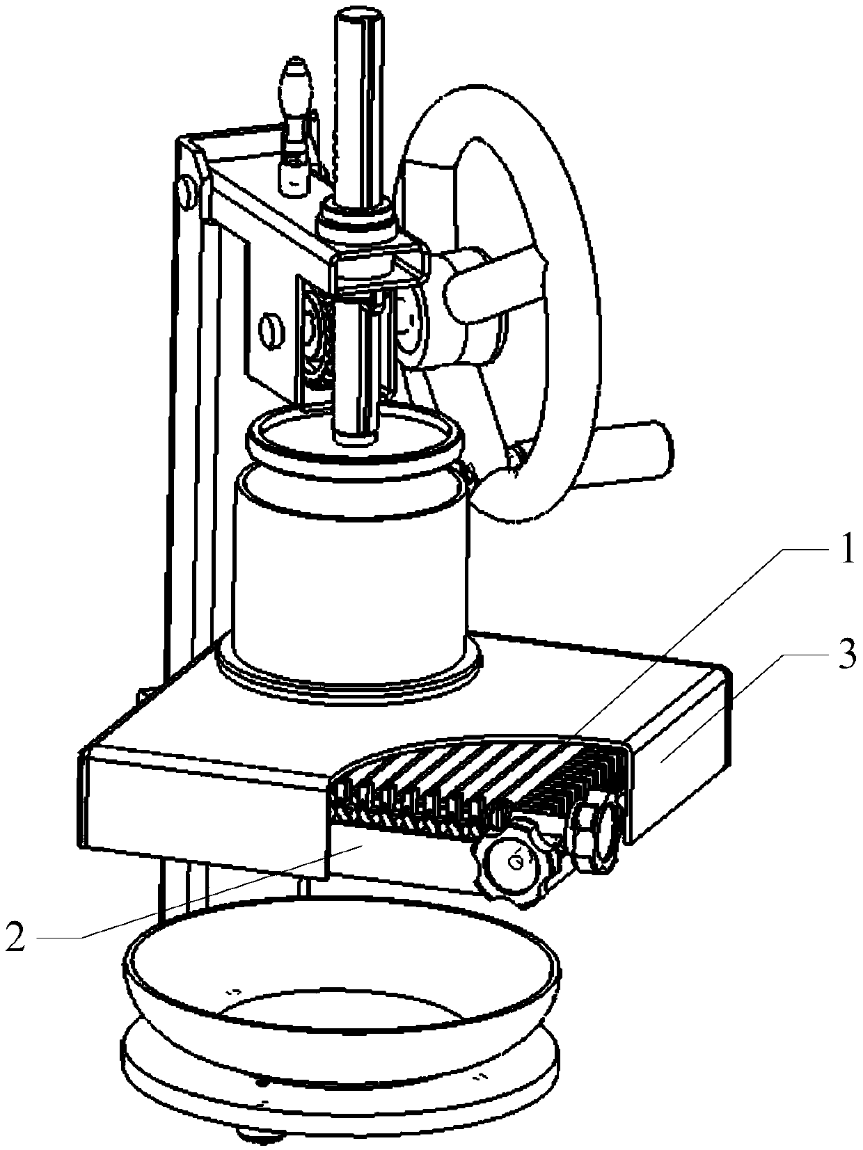 Household size-adjustable fruit and vegetable shredding and slicing device