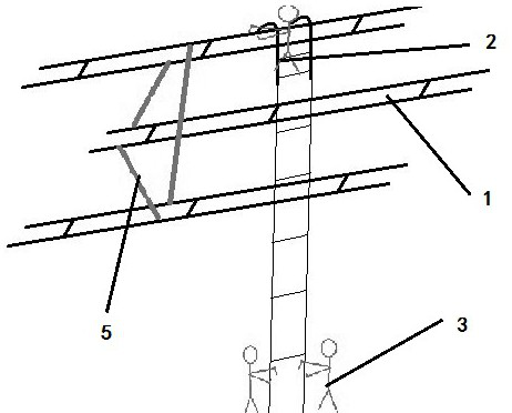 Phase-to-phase limit live working method of double-circuit transmission lines on the same tower