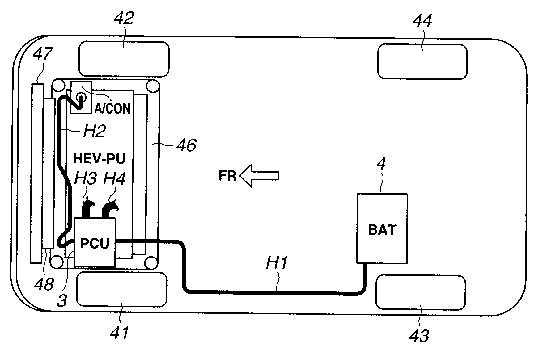 Harness routing structure for vehicle