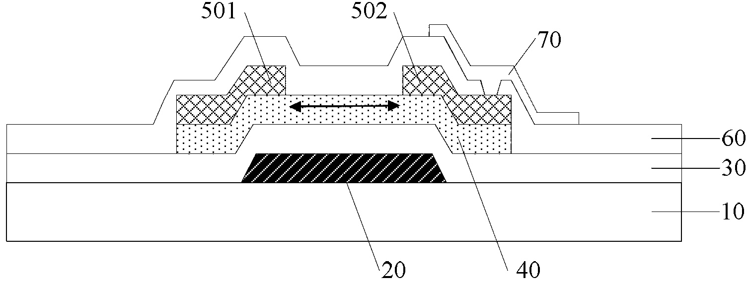 Thin film transistor, preparation method for same and array substrate