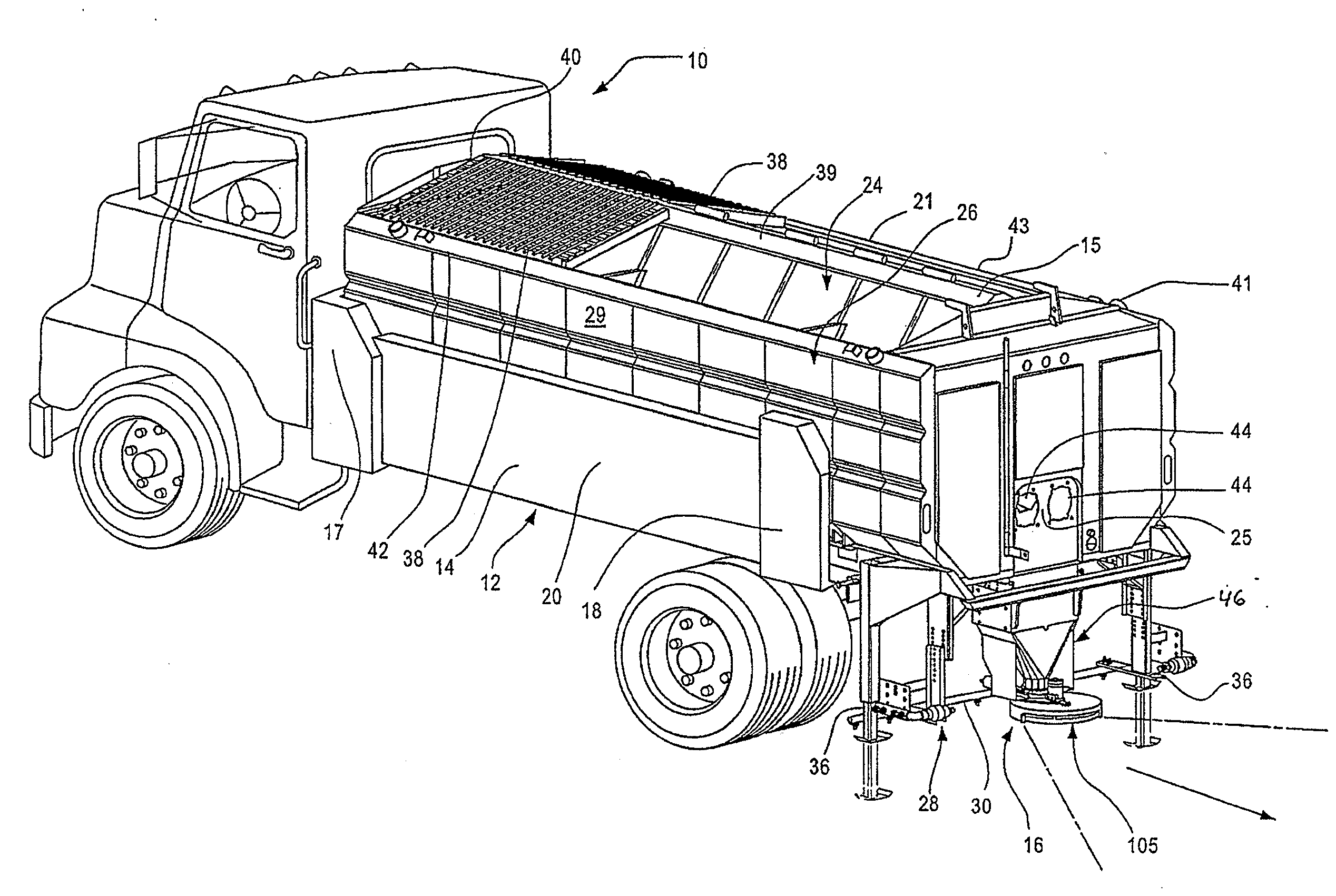 Apparatus for spreading granular materials from vehicle