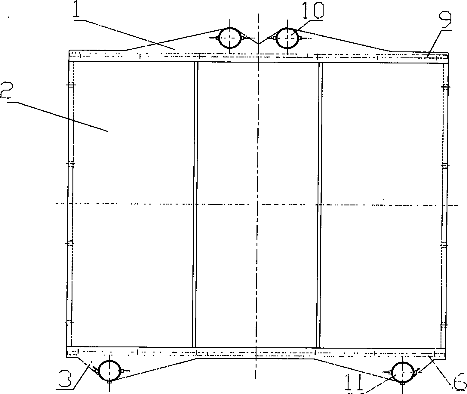 Intercooler of ultra-large generating set