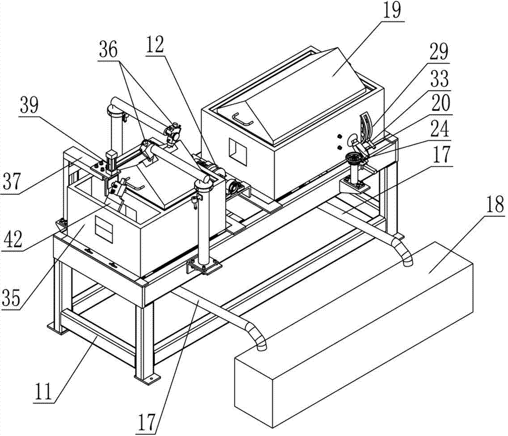 Automatic spraying line of elevator guide rail