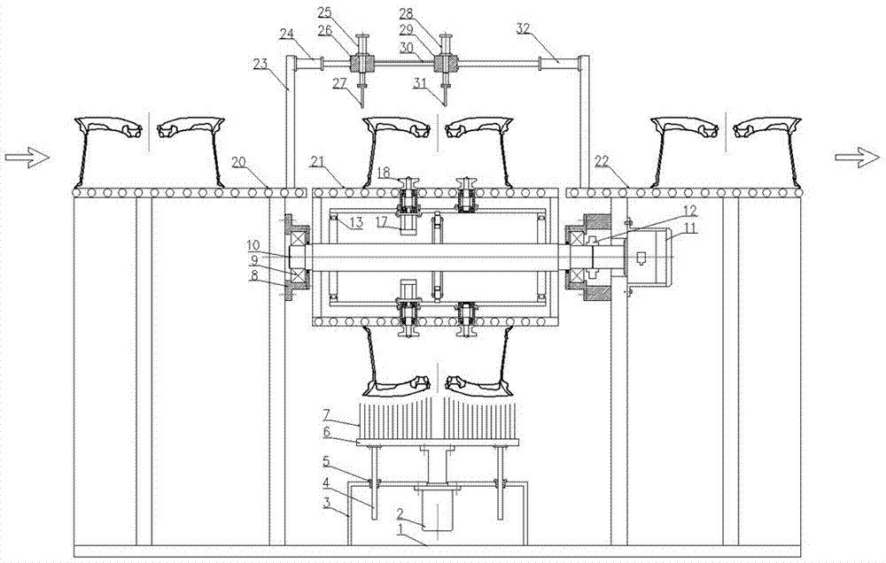 Wheel front burr removing device