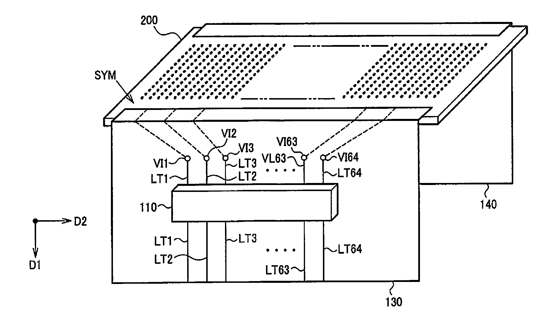 Ultrasonic measurement device, head unit, probe, and diagnostic device