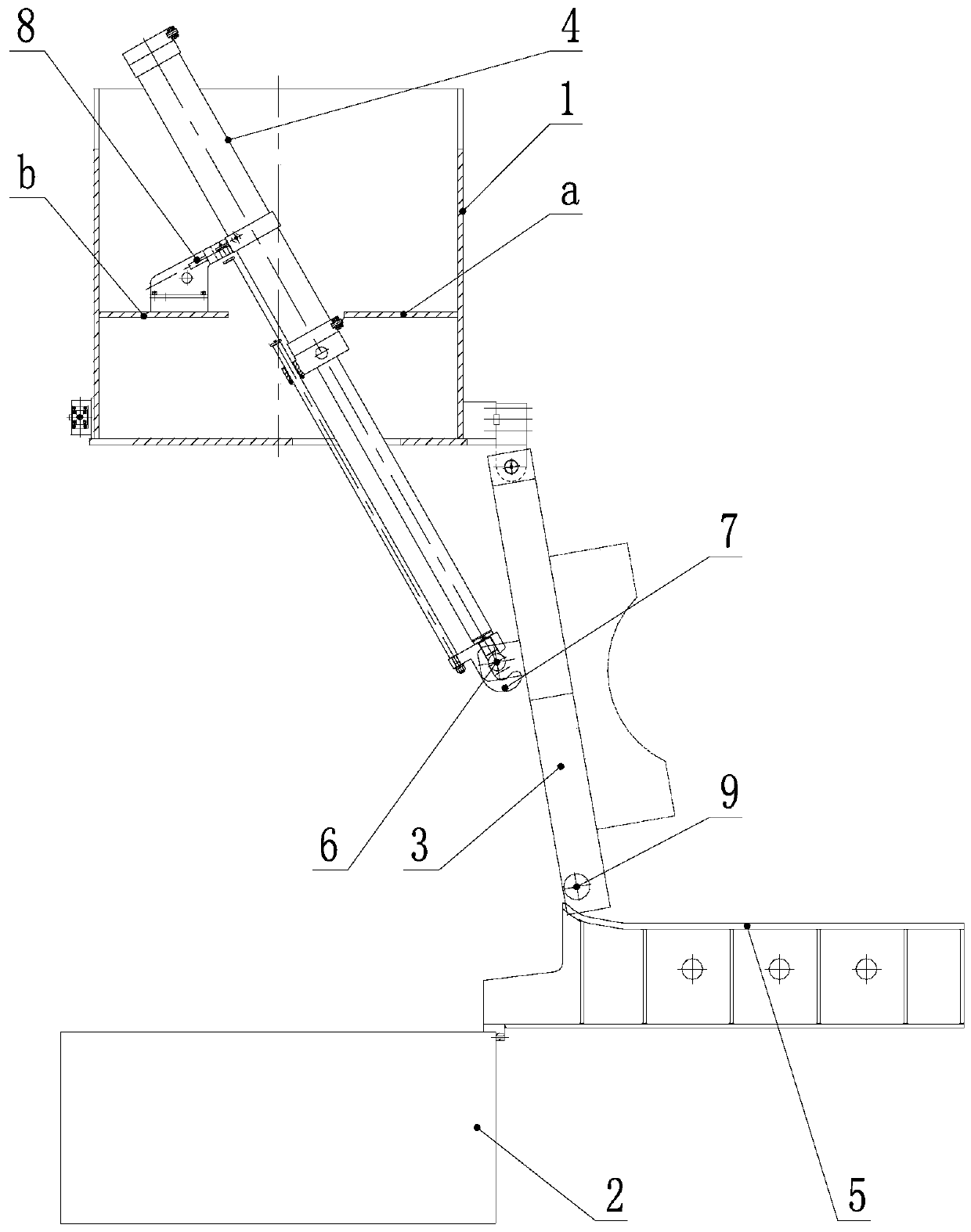 Overturning device of upper die for die spotting hydraulic press