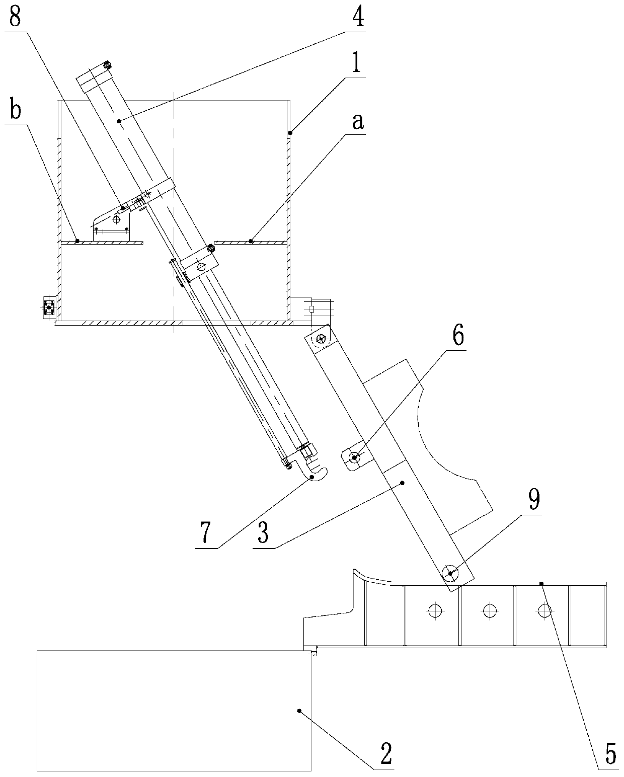 Overturning device of upper die for die spotting hydraulic press