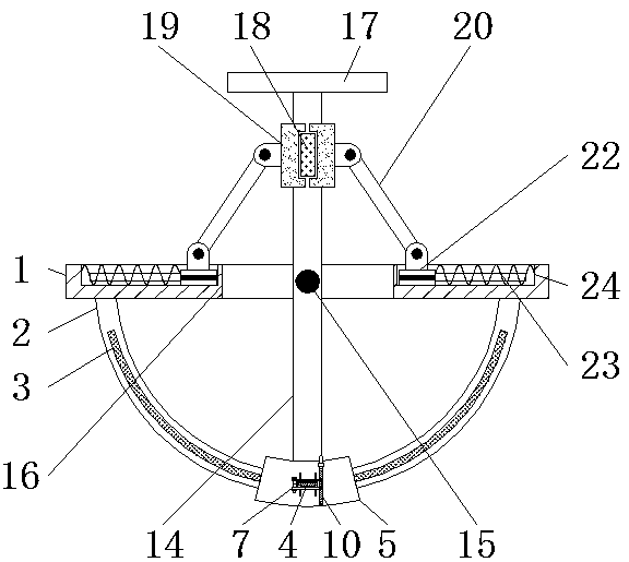 Rocker arm camera adjusting and protecting device for movie shooting