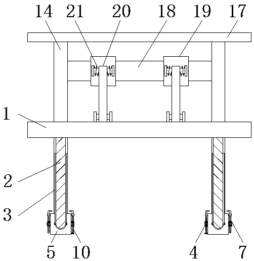 Rocker arm camera adjusting and protecting device for movie shooting