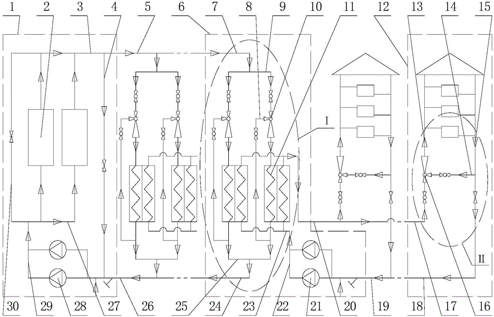 Highly-stable anticorrosion complete set heat supply system