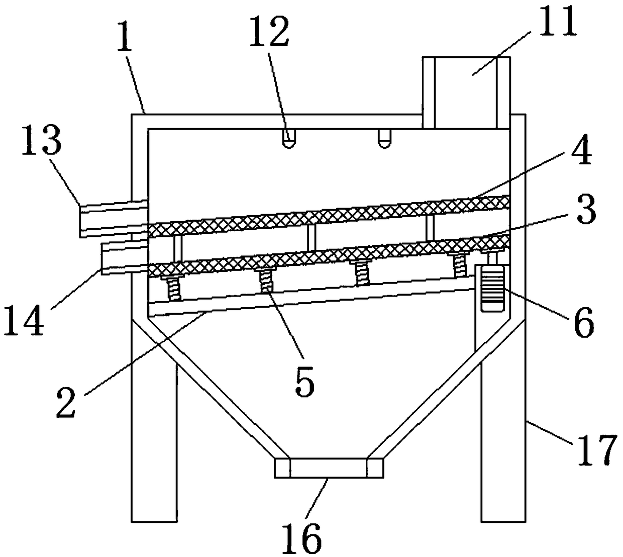 Raw material sieving machine for production of calculus bovis factitius