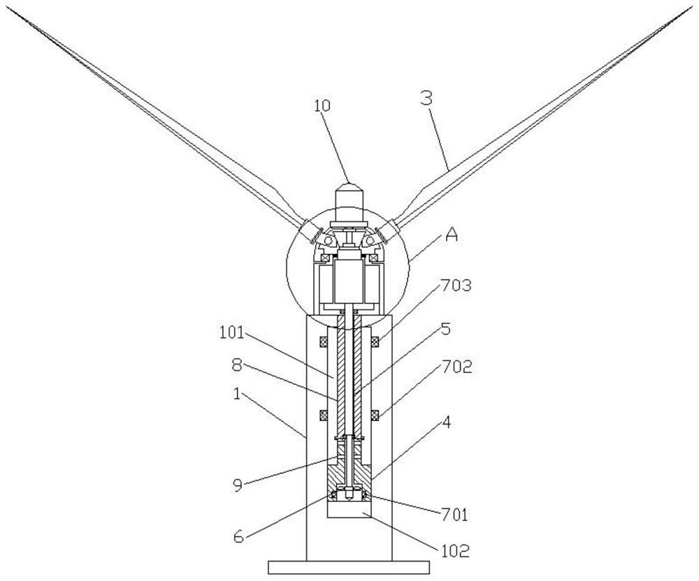 Vertical axis wind turbine based on magnetic damping technology