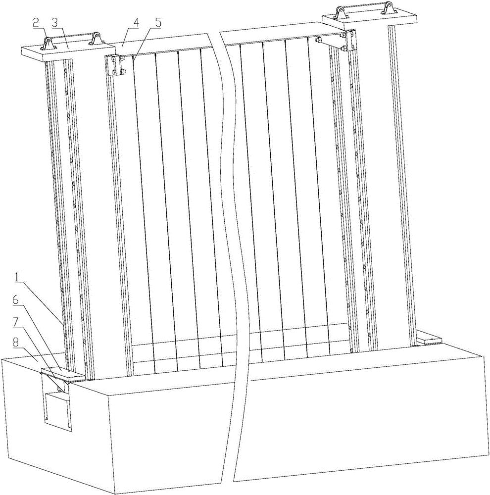 A wire type vertical telescopic door capable of automatic tensioning