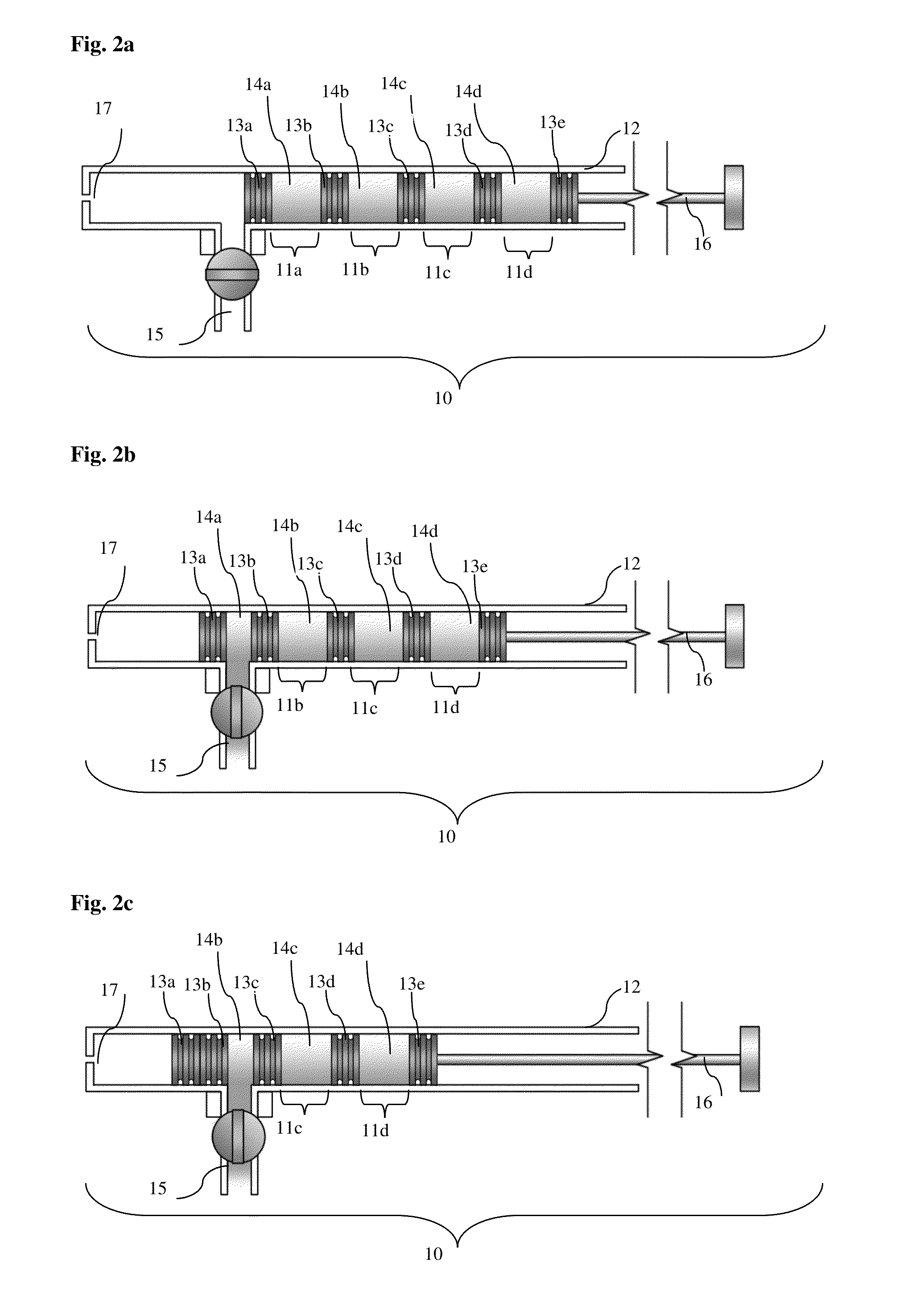 Pre-filled multi-chamber device for sequential delivery