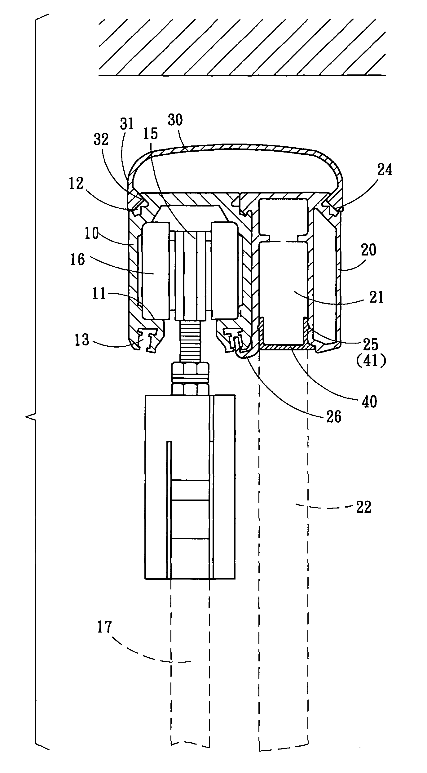 Sliding track coupling structure for sliding doors