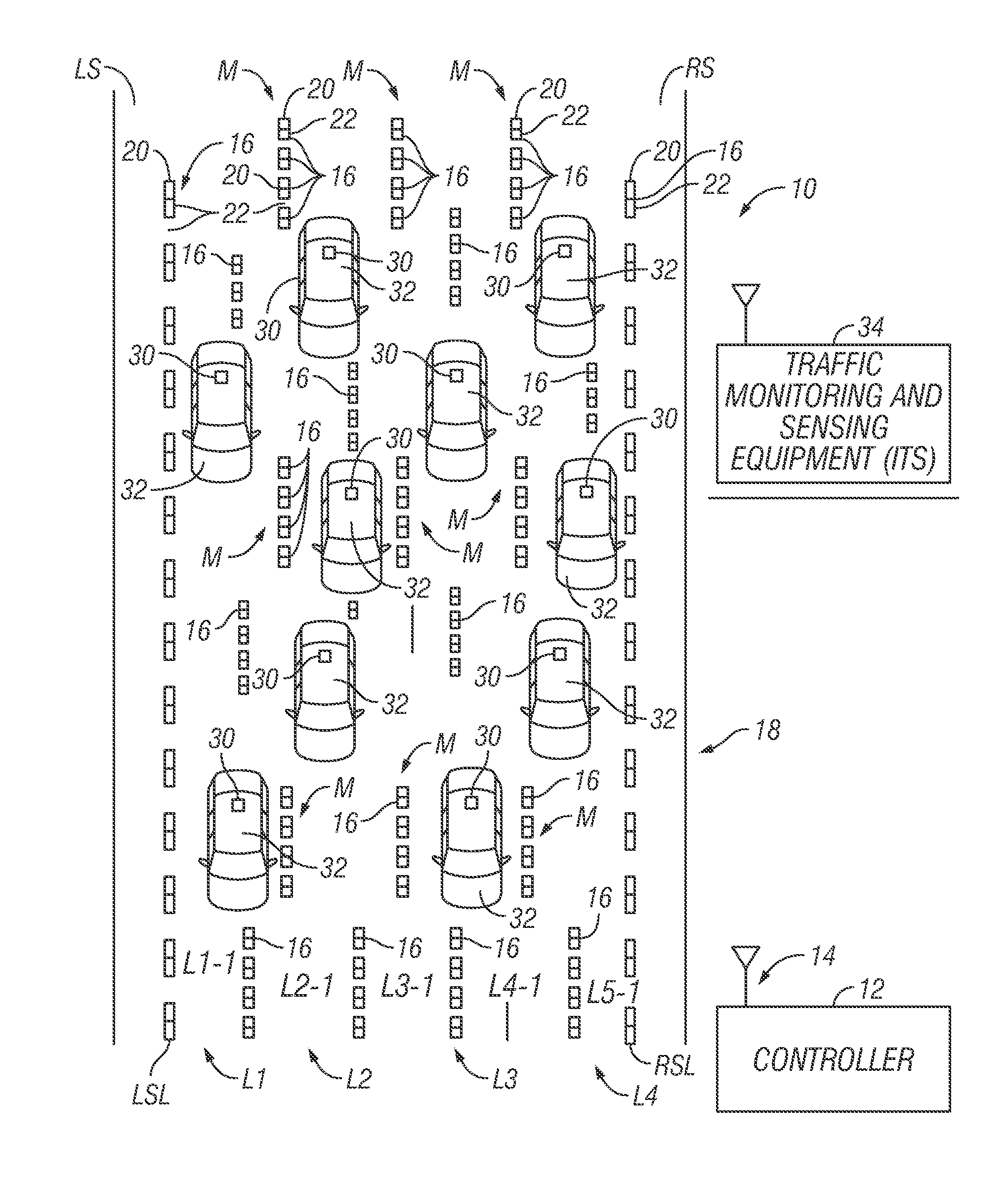 System and method for providing traffic congestion relief using dynamic lighted road lane markings