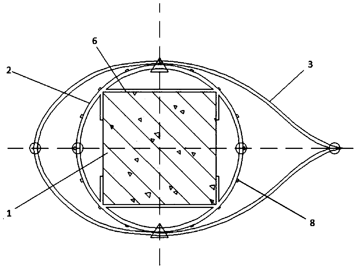 Resistance reduction anti-corrosion outer wrapping body for reinforced concrete beam or column