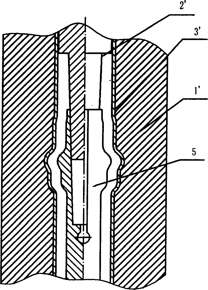 Three-boss flexible expanding die of vibration damper liquid-storage cylinder and expanding process