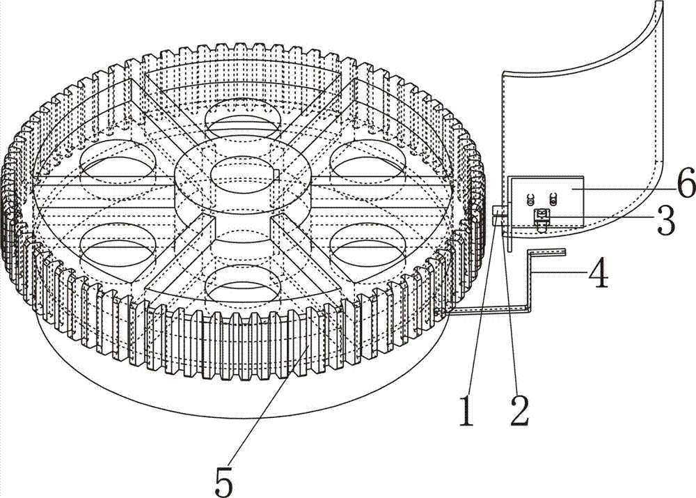 A non-contact measuring device and method for the rotary position of a crane