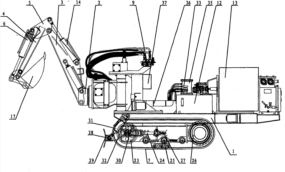 Intelligent crushing and loading roadway repairing machine