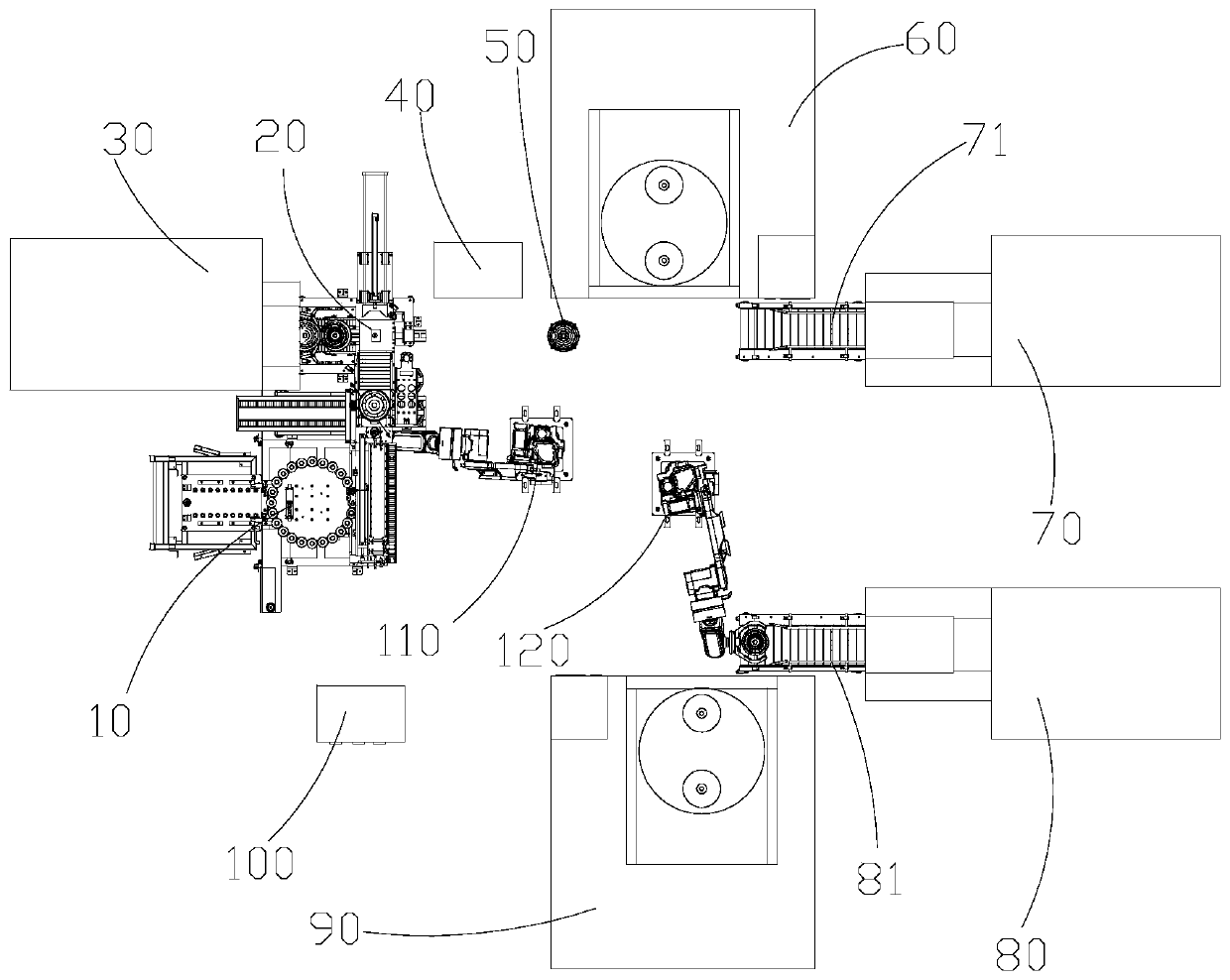 Wheel hub assembly line