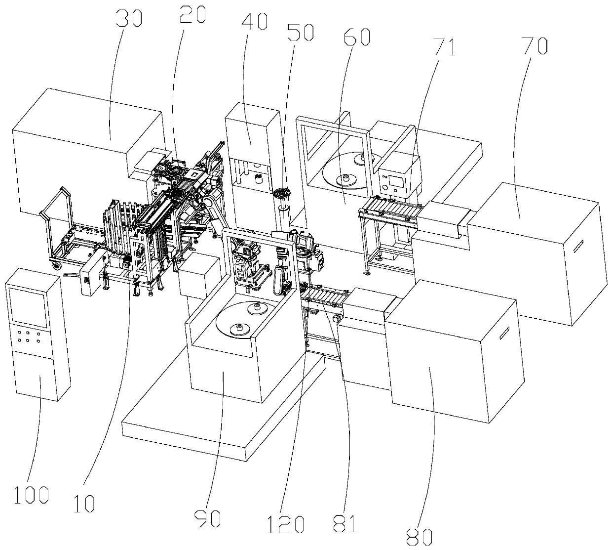 Wheel hub assembly line