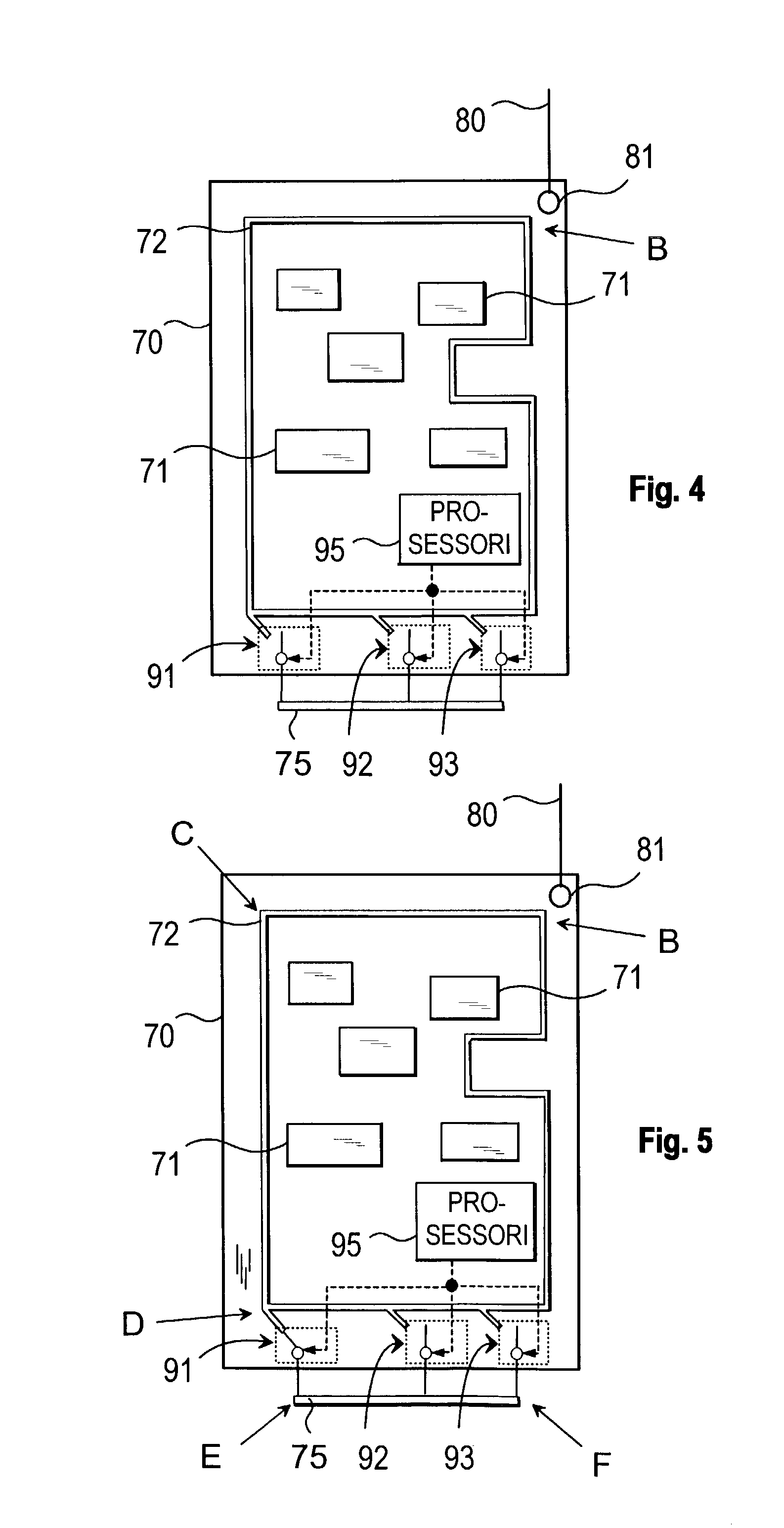 Ground arrangement for a device using wireless data transfer