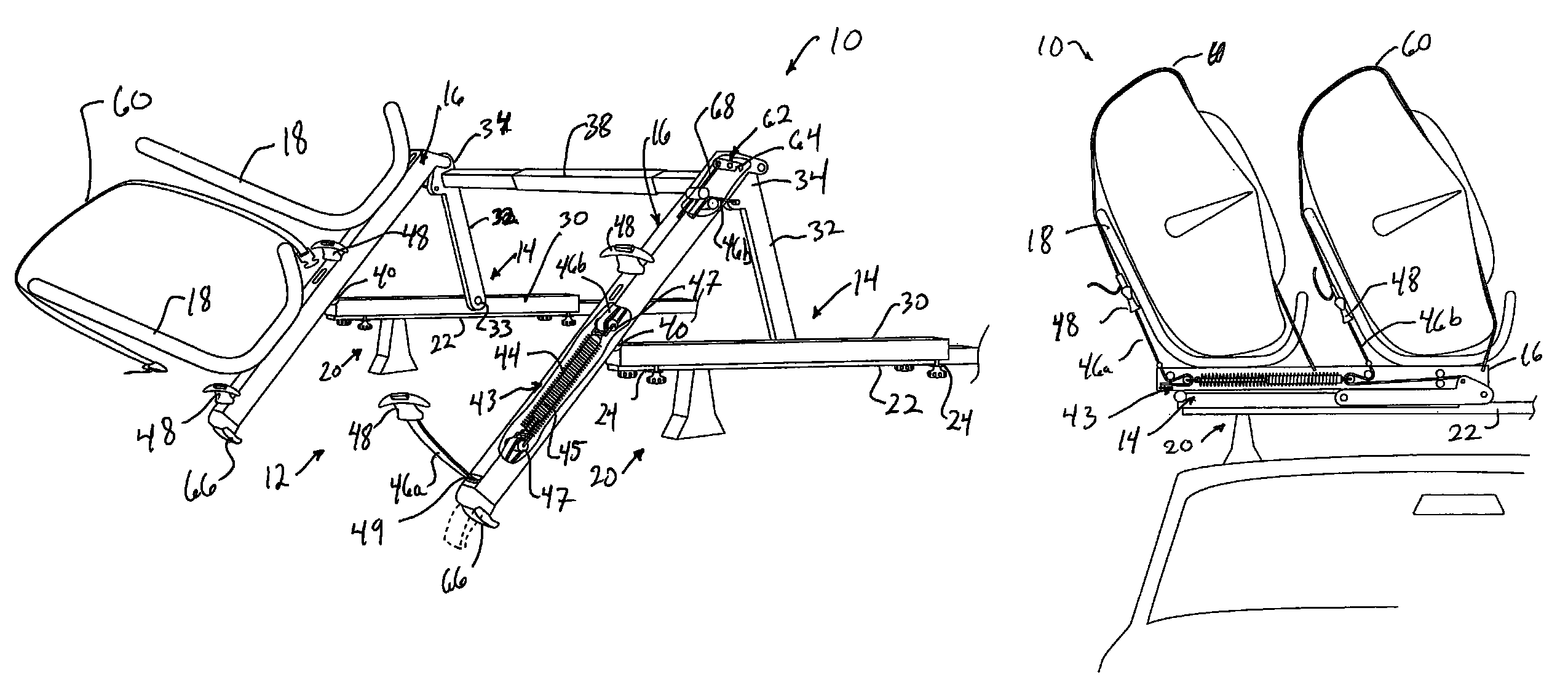 Easy loading cargo rack assembly for vehicle