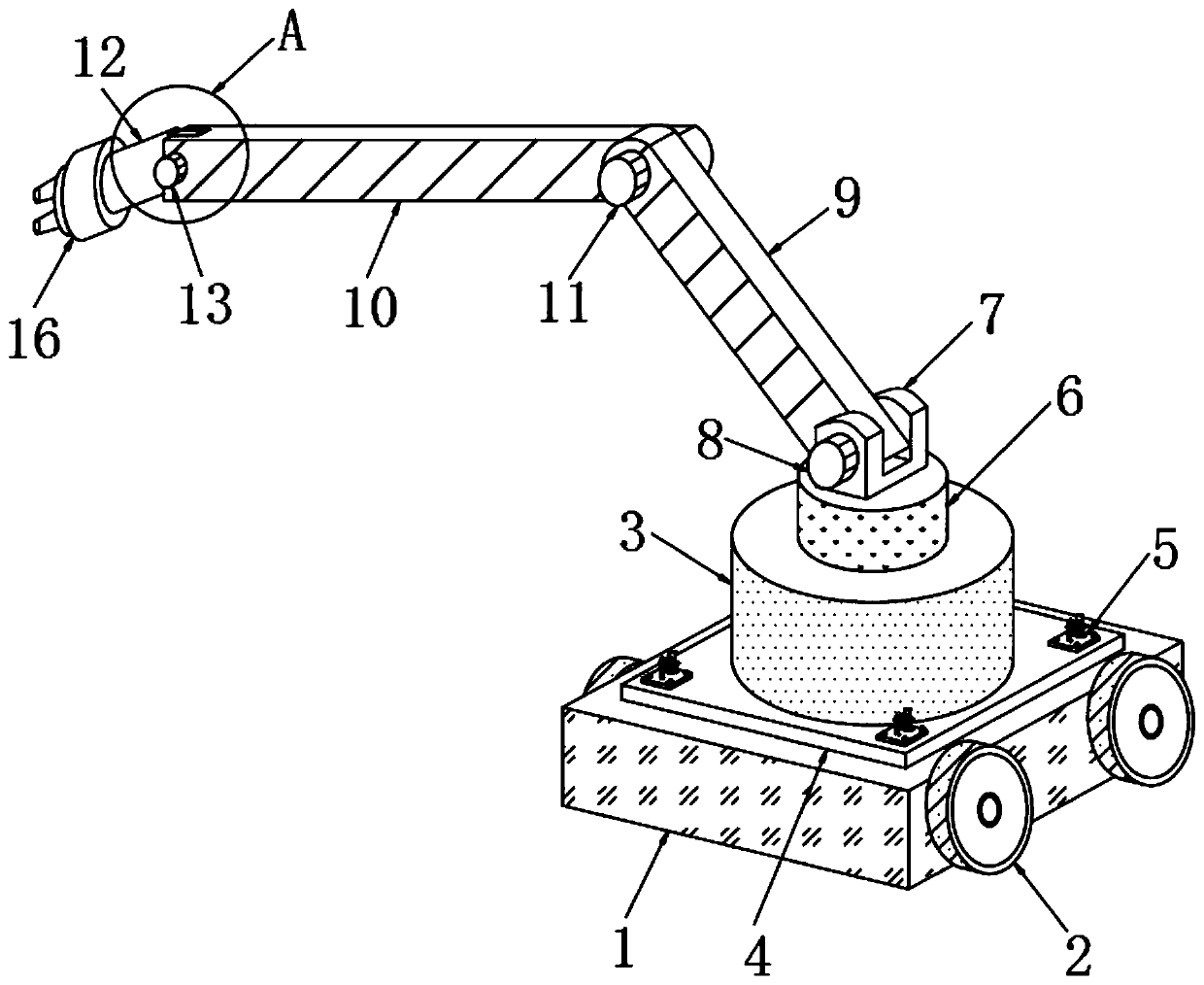 Paint spraying manipulator for producing and machining automobile parts