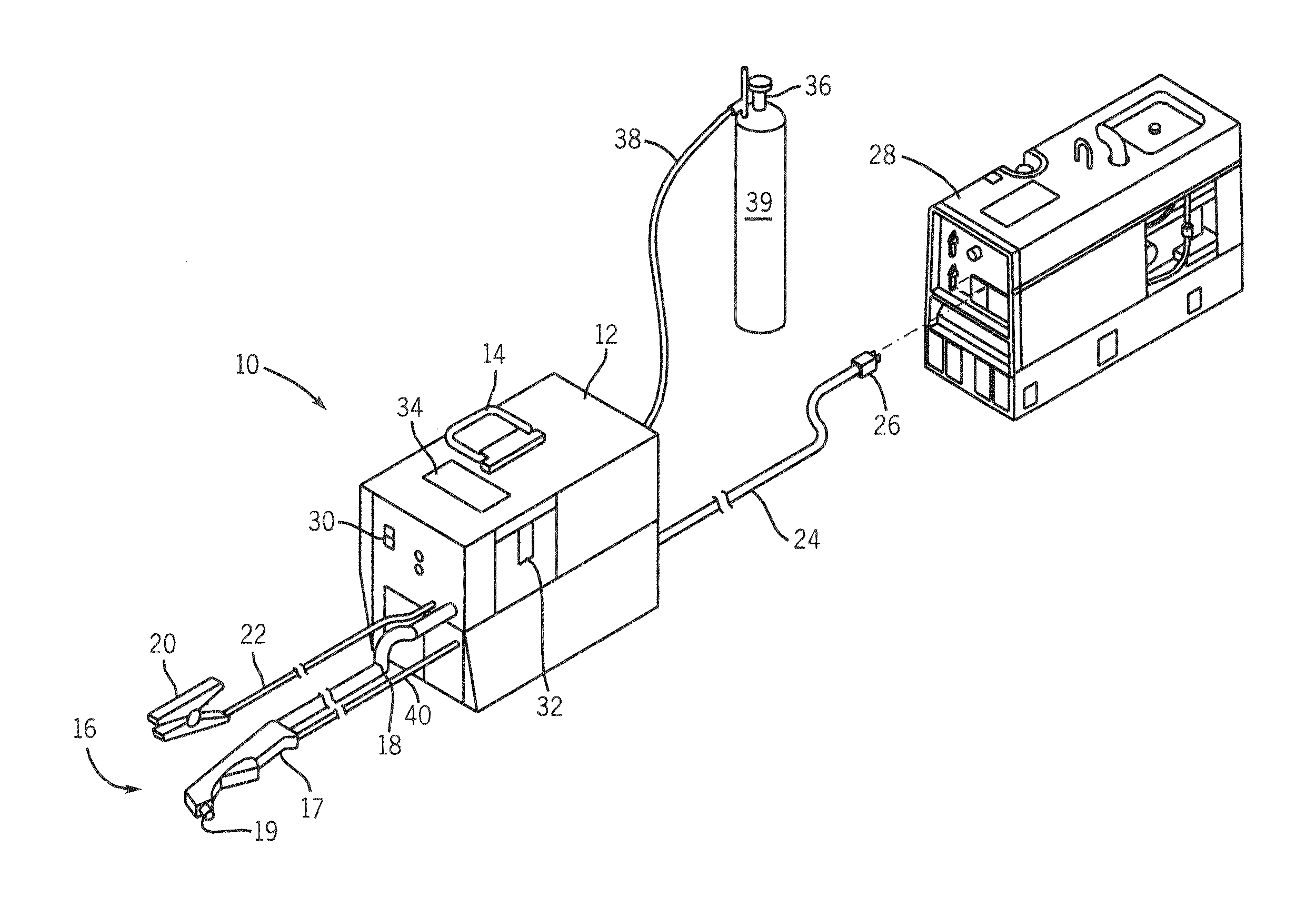 Plasma-cutting torch with integrated high frequency starter