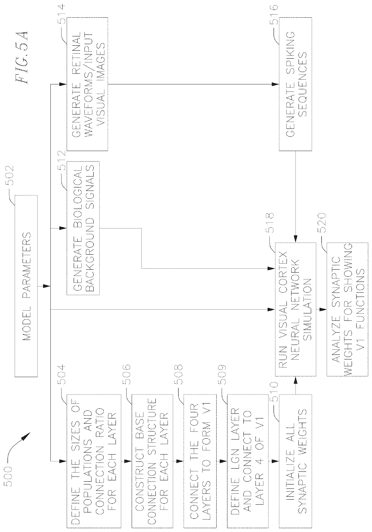 System and method of modeling visual perception V1 area