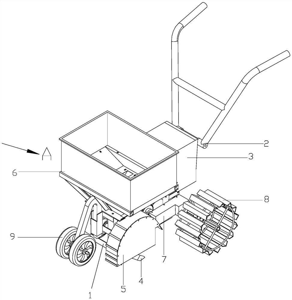 Small ditching, fertilizing and earthing all-in-one machine for hills and mountains