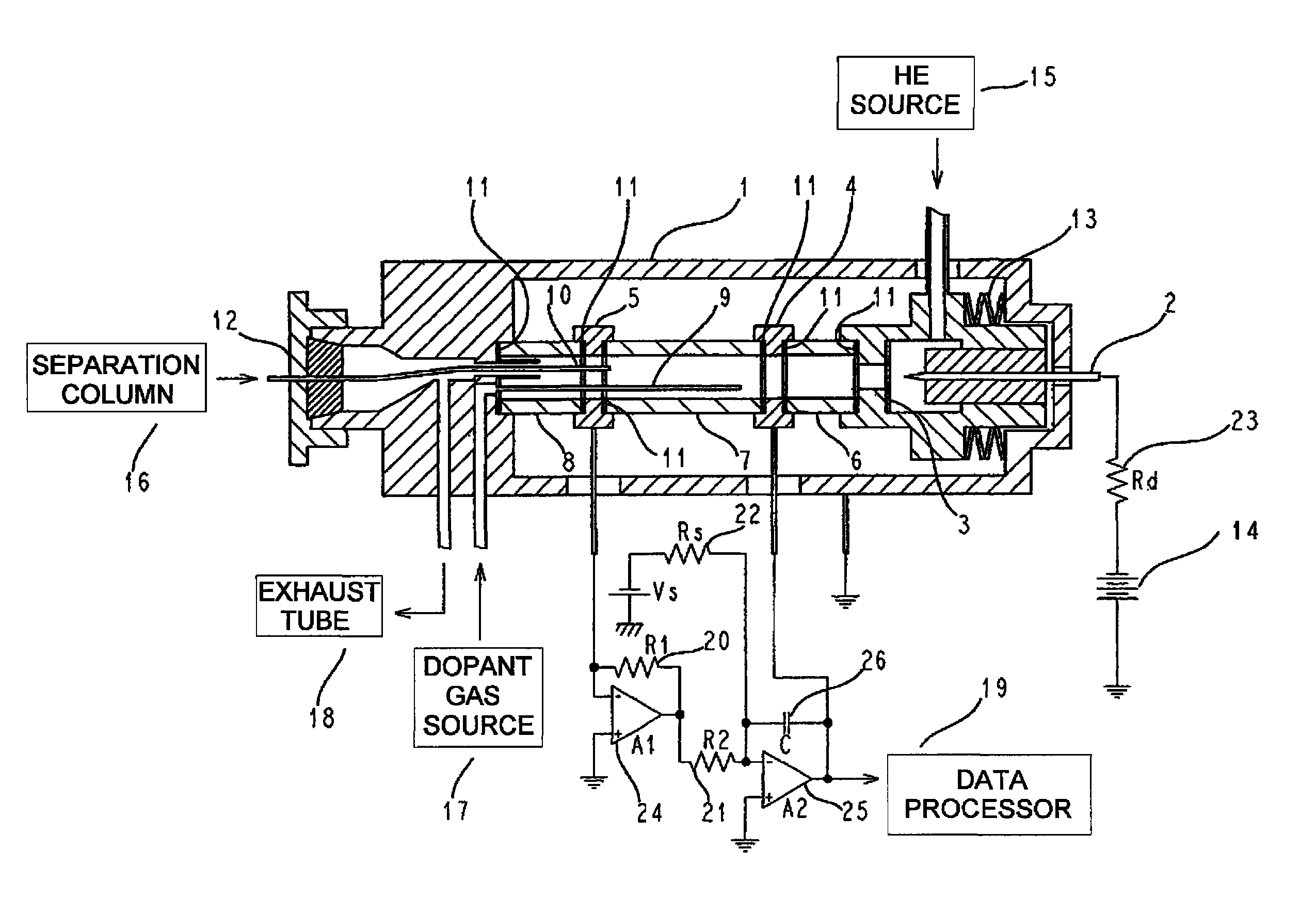 Electron capture detector and nonradiative electron capture detector