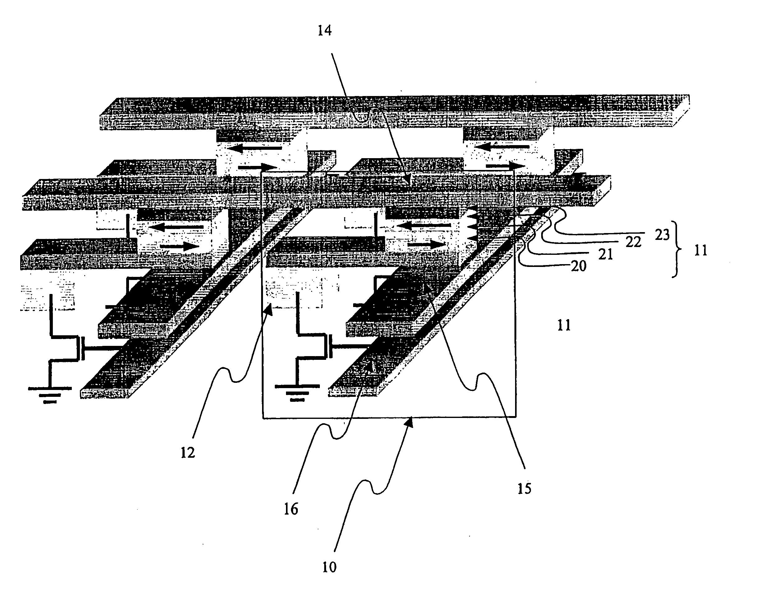 Magnetic memory with spin-polarized current writing, using amorphous ferromagnetic alloys, writing method for same