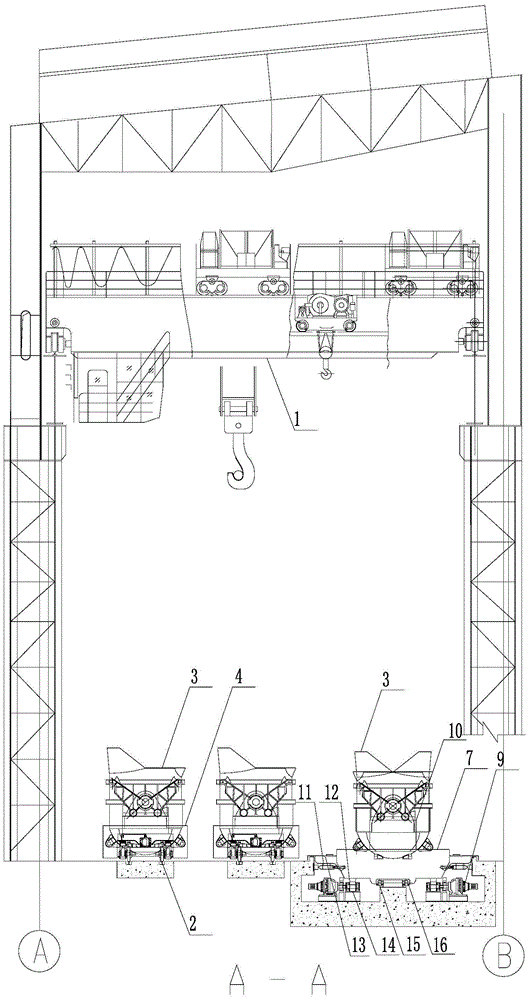 Method and system for realizing one-ladle-system rotation and production buffer of hot metal ladles