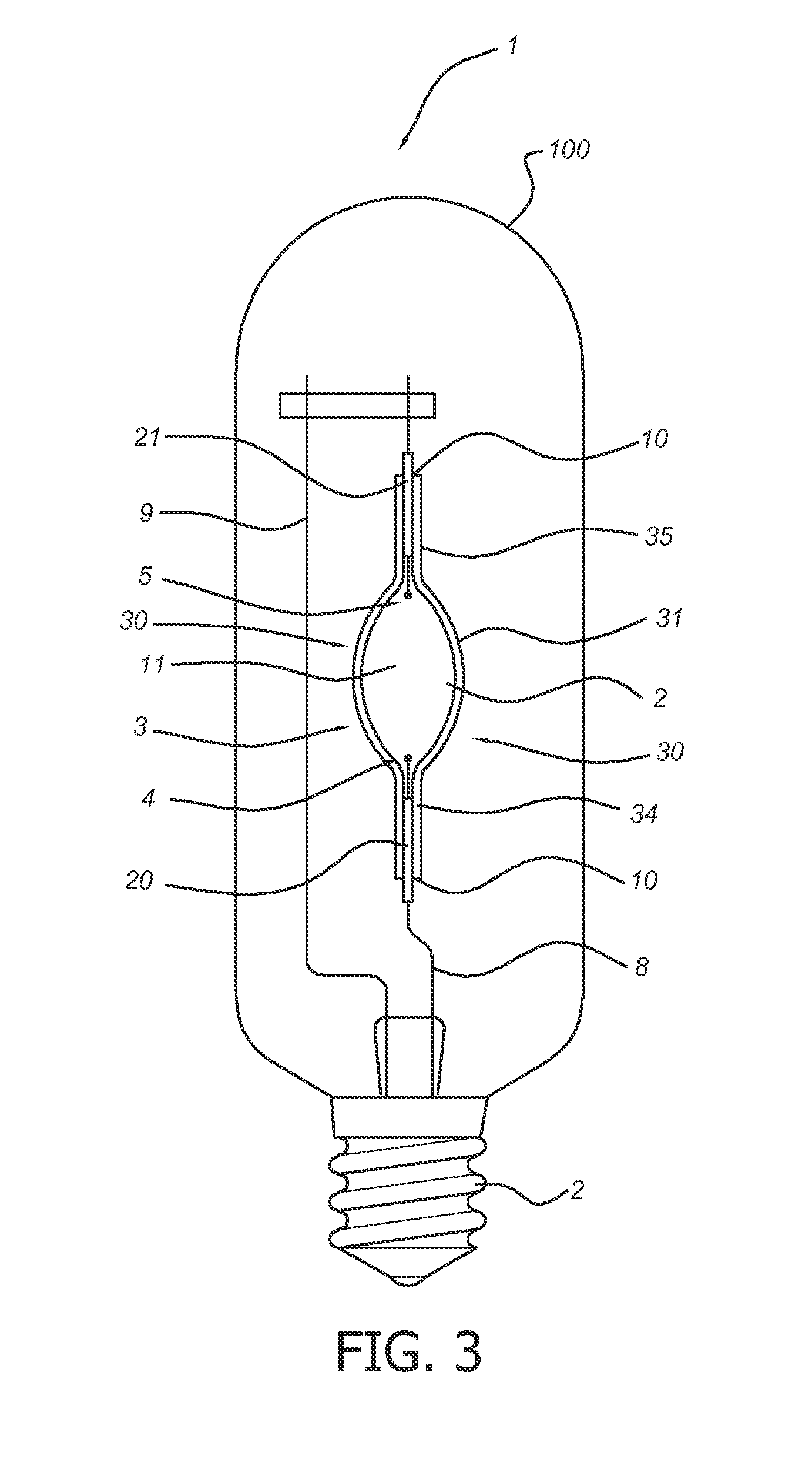 High intensity discharge lamp with external antenna