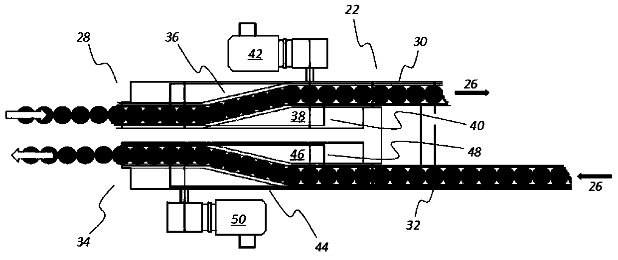 Storage section of a conveyor device and method for temporarily storing articles