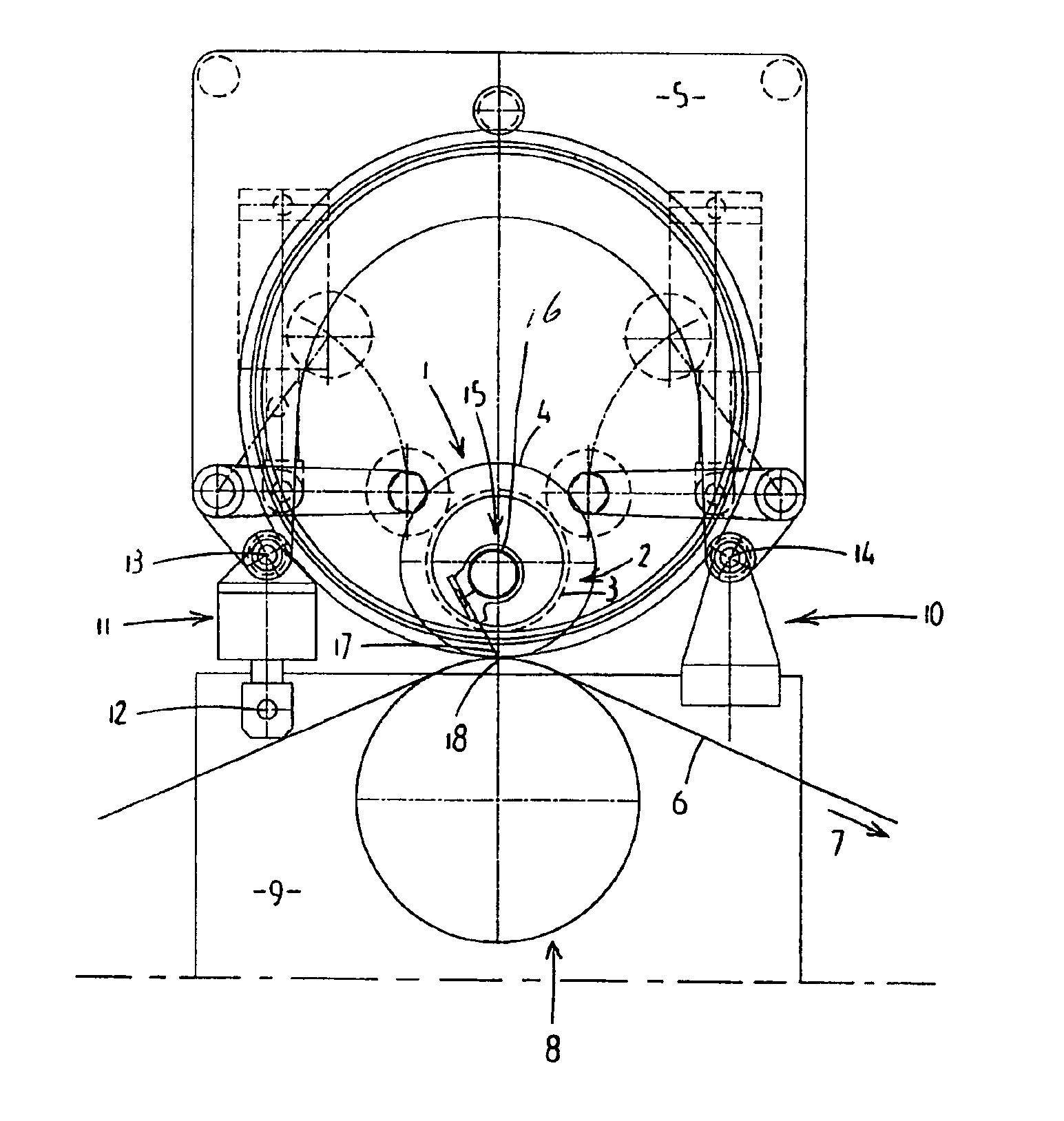 Printing cylinder support unit with support ring