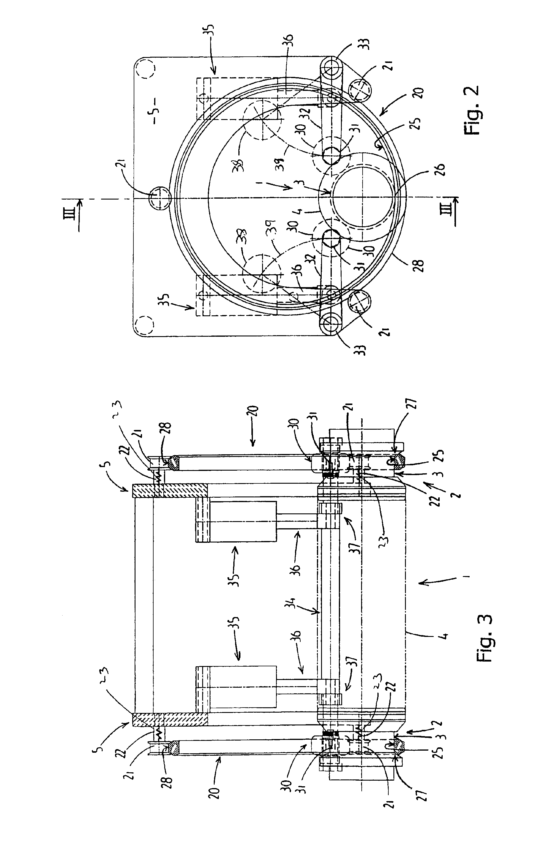 Printing cylinder support unit with support ring